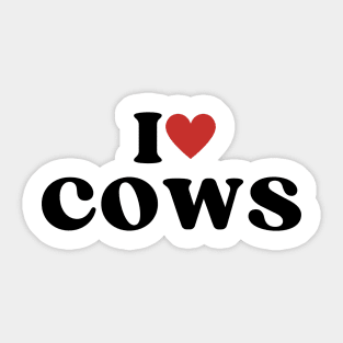 I Heart Cows White Sticker